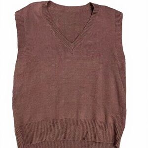 Women’s Brown V-Neck Sweater Vest